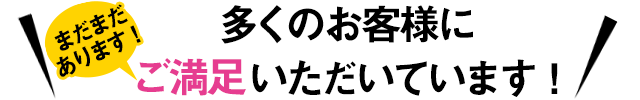 多くのお客様にご満足いただいています